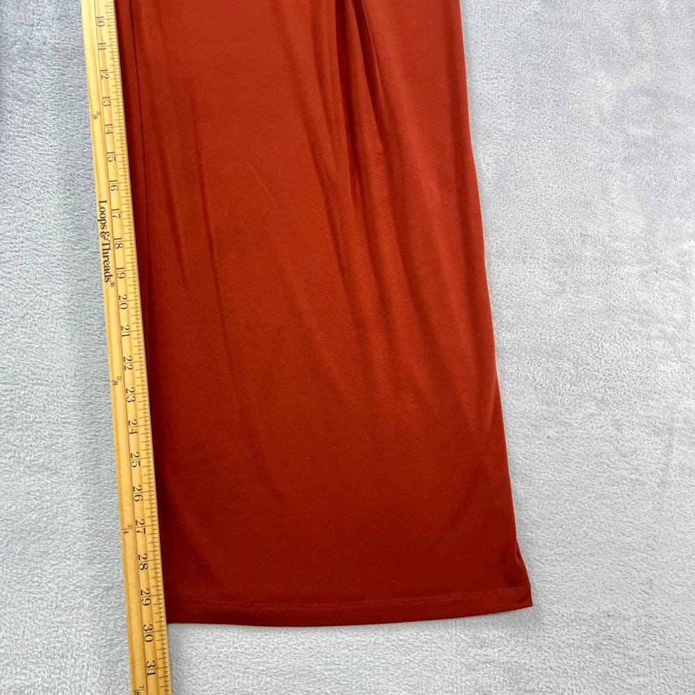 Susan Graver Liquid Knit Wide-Leg Pants Button Detail Large Rusted Red Everyday - Picture 9 of 10